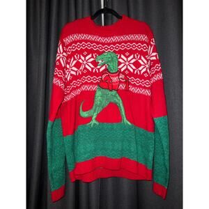 Ugly Christmas Sweater Xmas Size XL Dinosaur